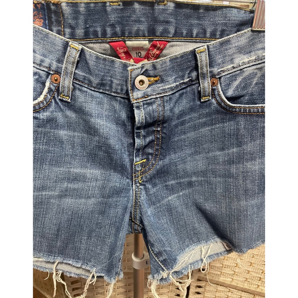 Lucky Brand Sweet Dream Denim Shorts Cut Off Frayed Hem Size 10/30 Made In USA - Picture 2 of 10